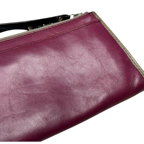 Coach Legacy Leather Zippy Wristlet Wallet Magenta Pink & Gray 7.5" Multi Slots - Picture 3 of 11